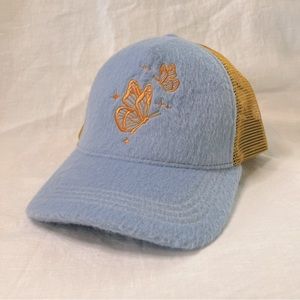 Urban Outfitters Embroidered Felt Butterfly Hat